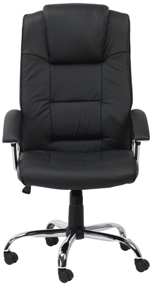 Alphason Houston Black Leather Faced Office Chair Aoc4201albk