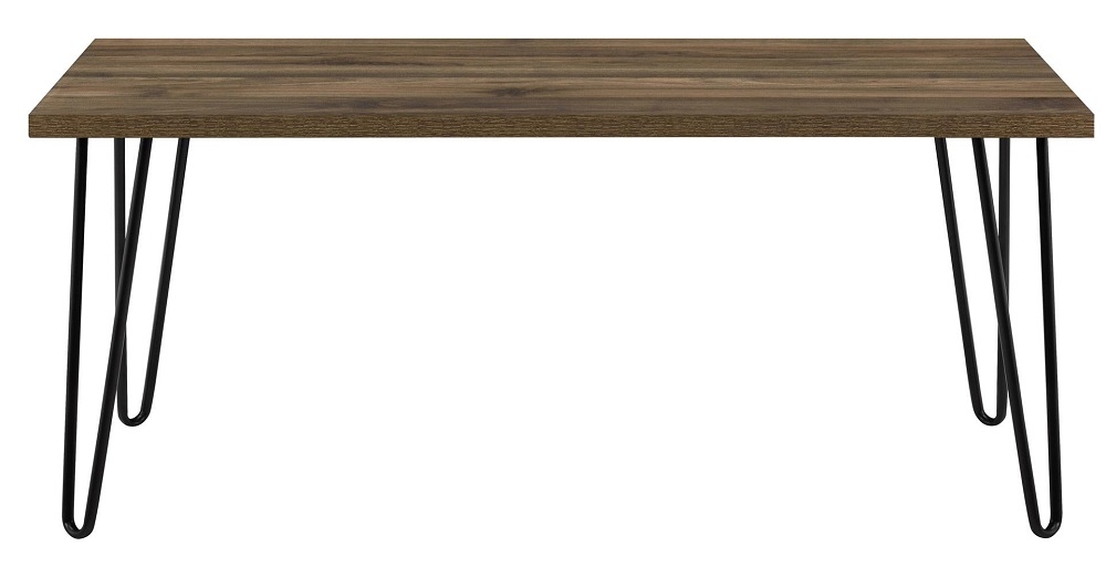 Alphason Owen Florence Walnut Retro Industrial Coffee Table With Hairpin Legs