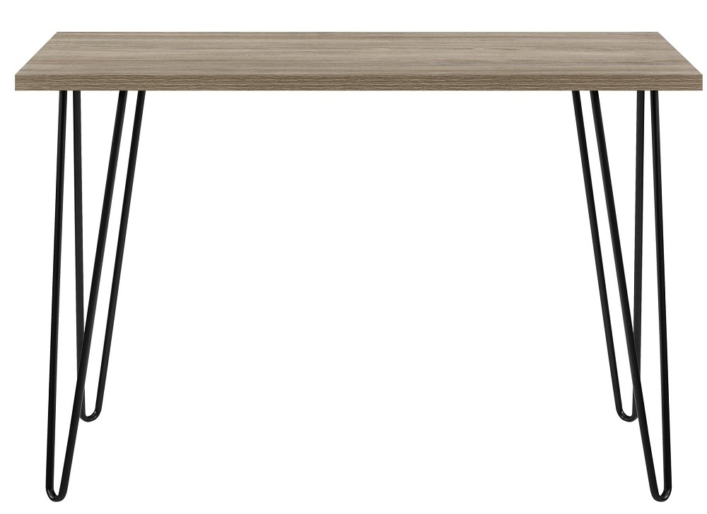 Alphason Owen Rustic Oak Retro Industrial Desk With Hairpin Legs