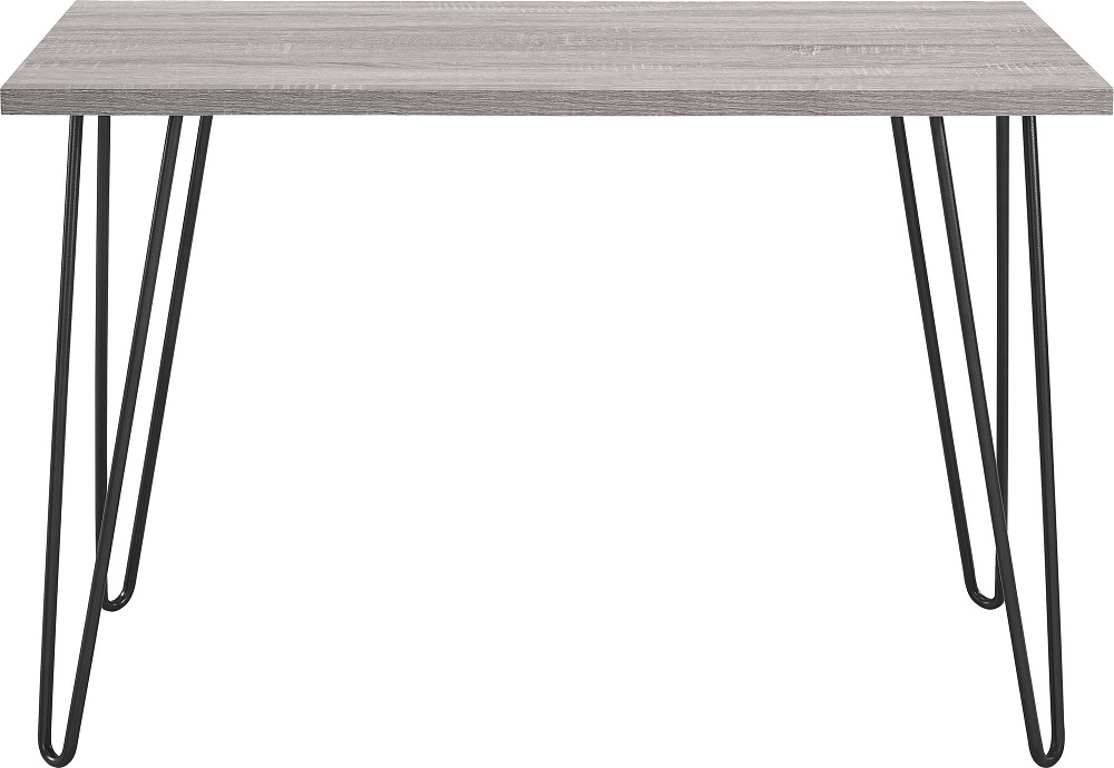 Alphason Owen Distressed Grey Oak Retro Industrial Desk With Hairpin Legs