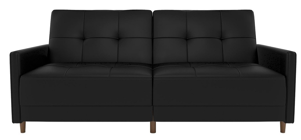 Andora Black Faux Leather 2 Seater Sprung Sofa Bed
