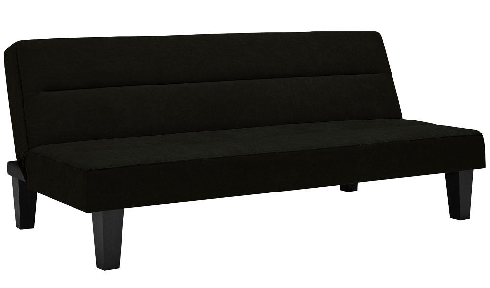 Kebo Futon Black Velvet Fabric 2 Seater Sofa Bed