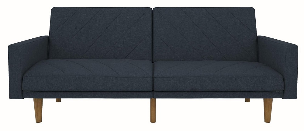 Paxson Navy Blue Linen Fabric 2 Seater Sofa Bed