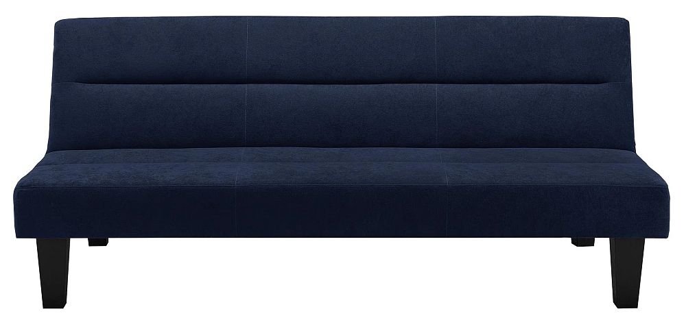 Kebo Futon Blue Velvet Fabric 2 Seater Sofa Bed