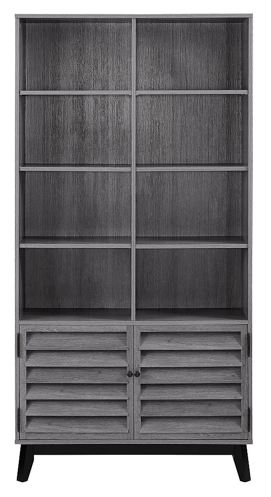 Alphason Vaughn Grey Oak 2 Door Bookcase