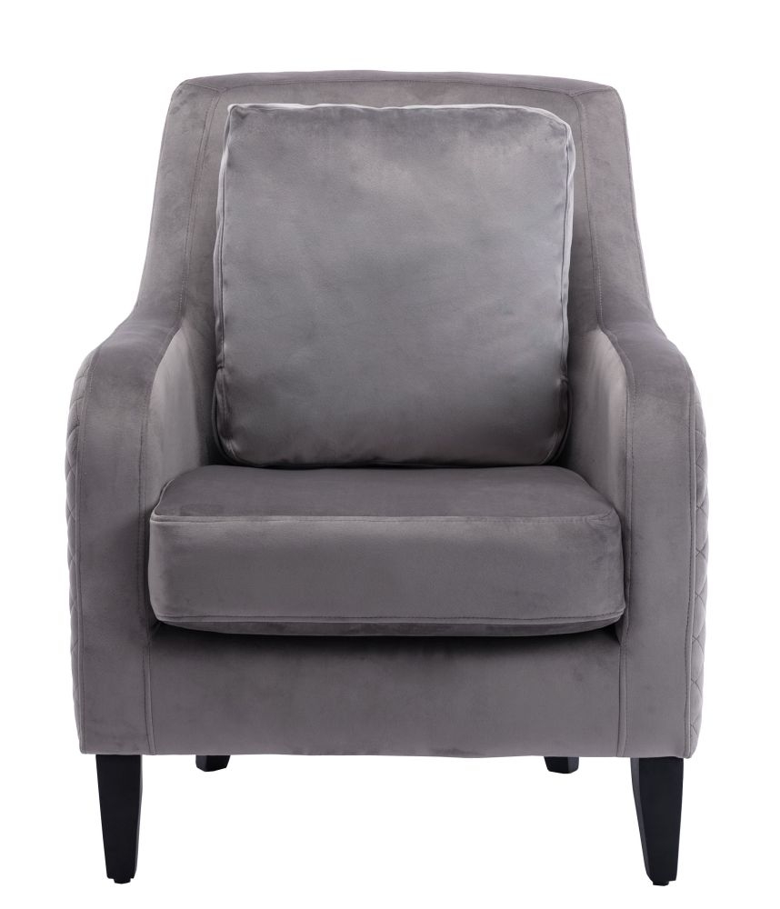 Aldo Dark Grey Velvet Fabric Armchair