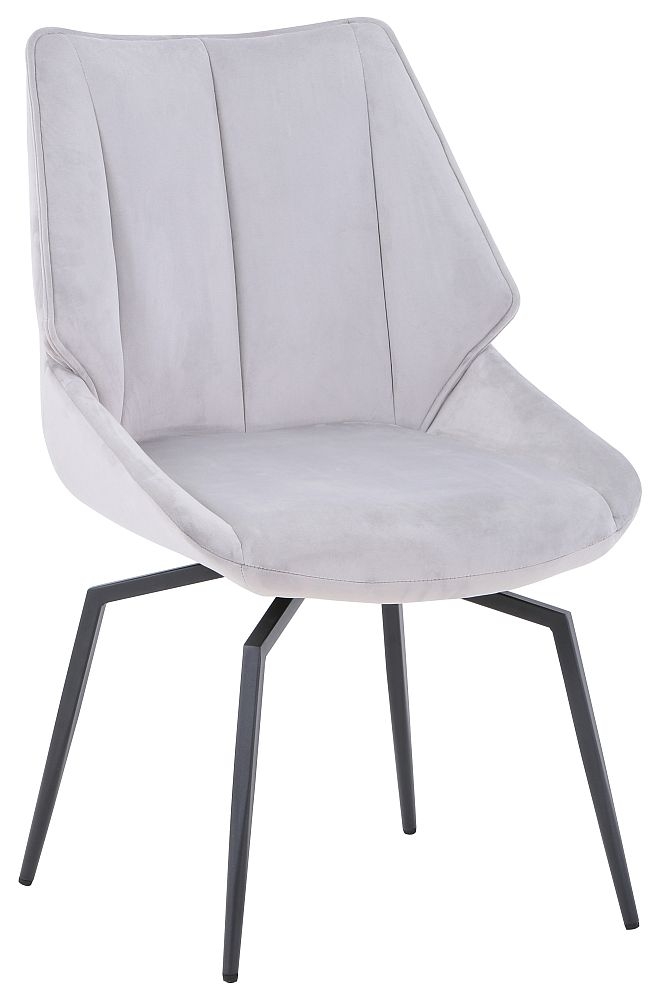 Alston Grey Fabric Dining Chair With Black Legs Sold In Pairs