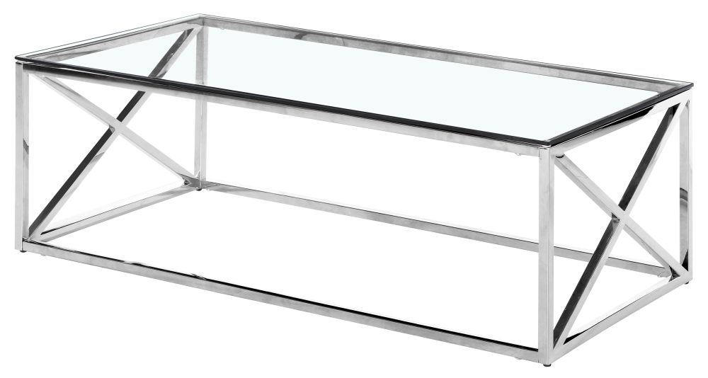 Sloane Glass And Chrome Coffee Table Clearance Fss13427