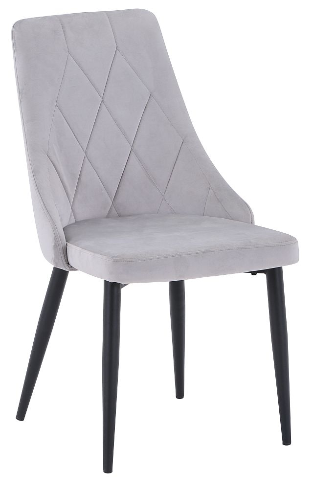 Darwen Grey Fabric Dining Chair With Black Legs Sold In Pairs