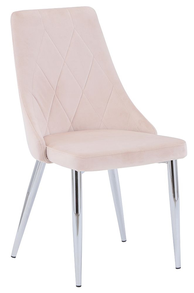 Darwen Mink Fabric Dining Chair With Chrome Legs Sold In Pairs