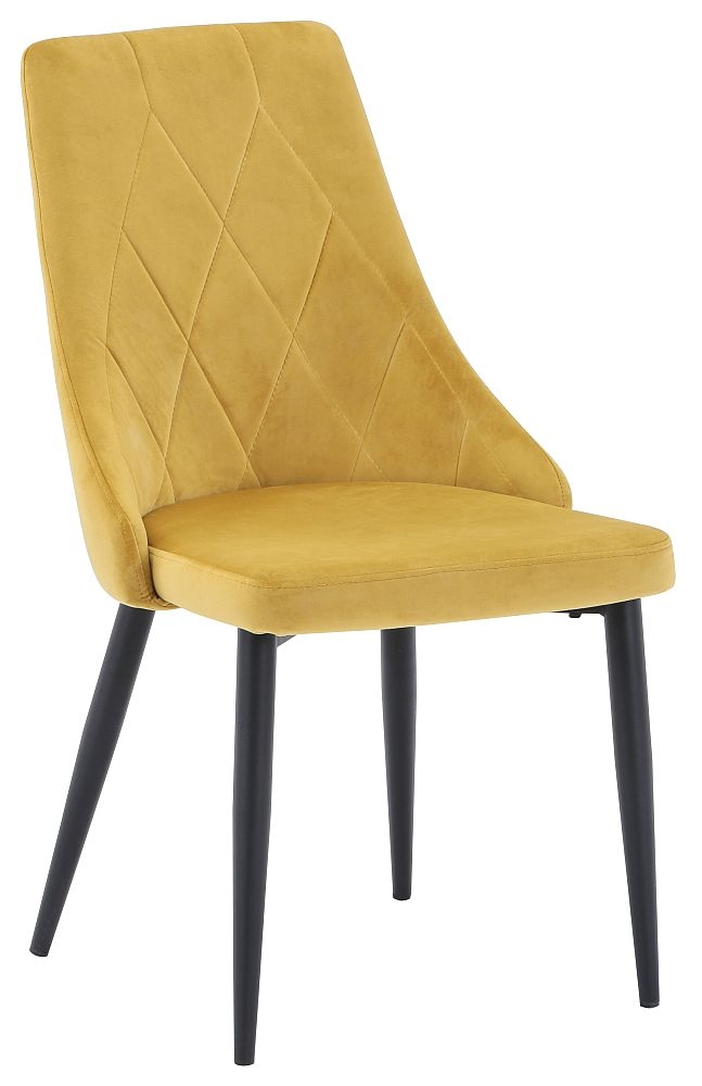 Darwen Mustard Fabric Dining Chair Sold In Pairs