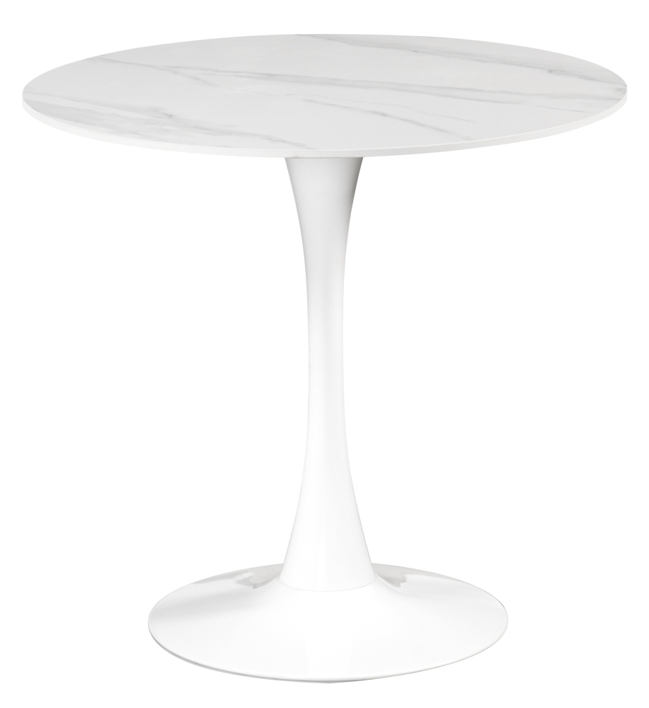 Bromley White And Grey Ceramic Top Round 2 Seater Round Dining Table 80cm