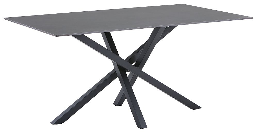 Hounslow Dark Grey And Black 6 Seater Dining Table 160cm