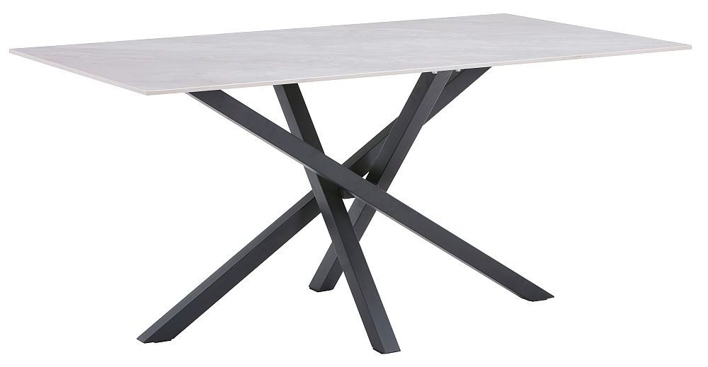Hounslow Grey And Black 6 Seater Dining Table 160cm