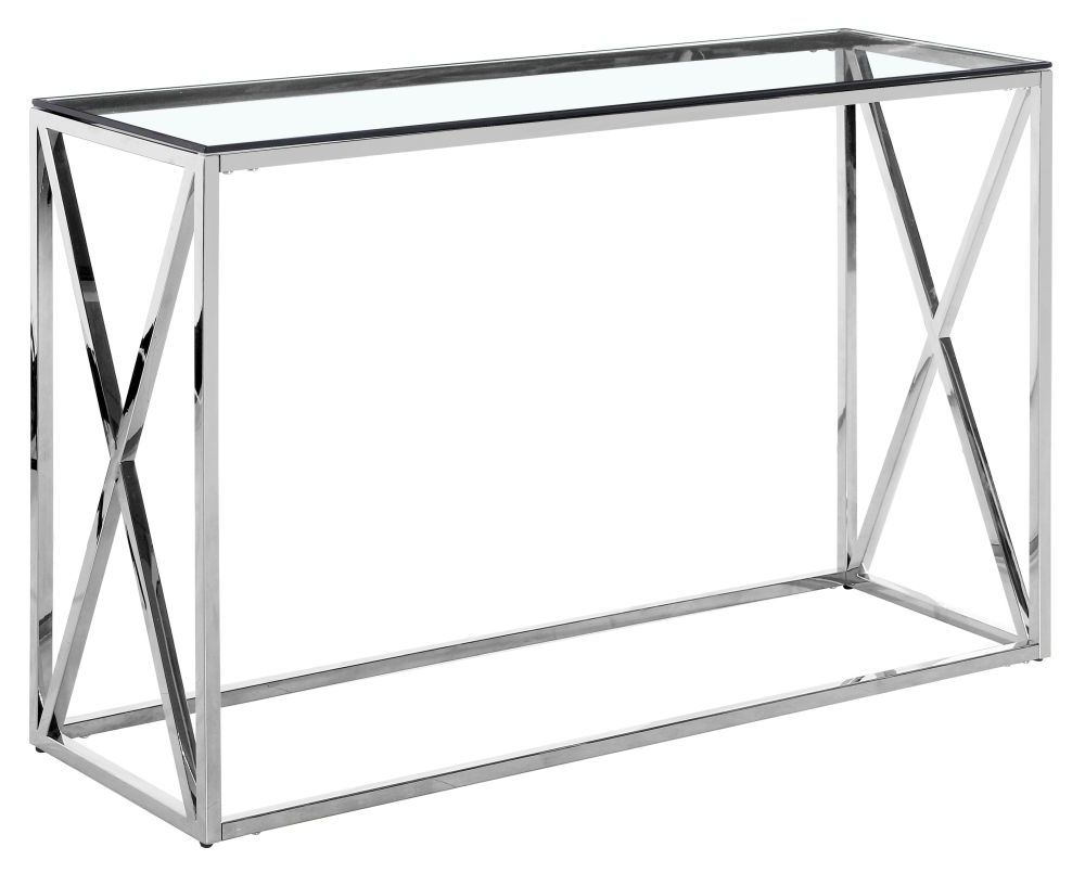 Luisa Glass And Chrome Console Table