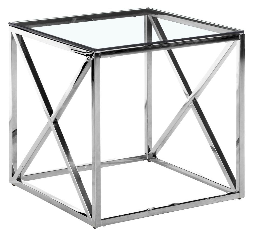 Luisa Glass And Chrome Square Side Table