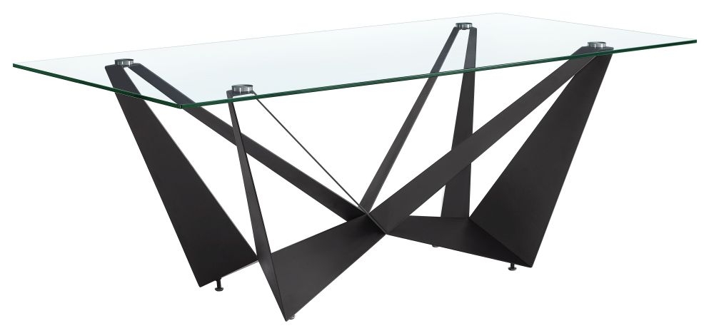 Milan Dark Grey And Glass 180cm Dining Table