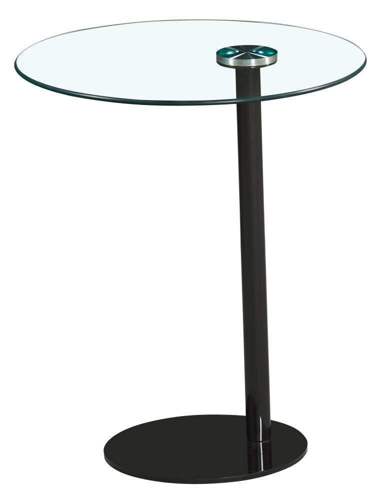 Hayes Glass And Dark Grey Side Table