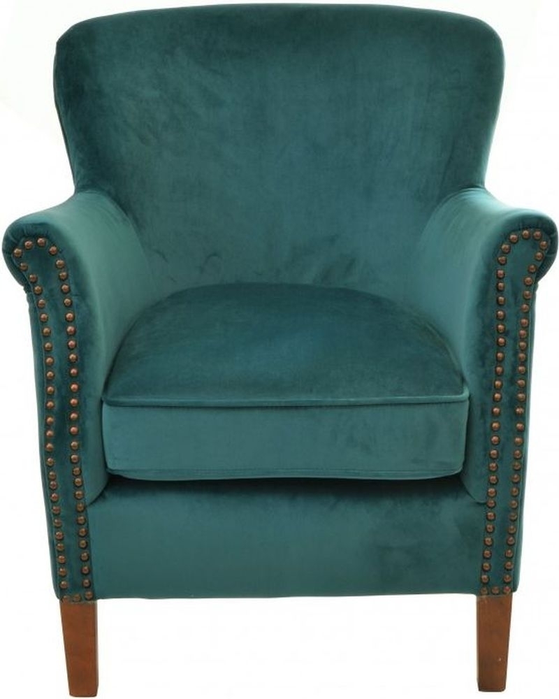 Ancient Mariner Teal Velvet Armchair Clearance Fss13555