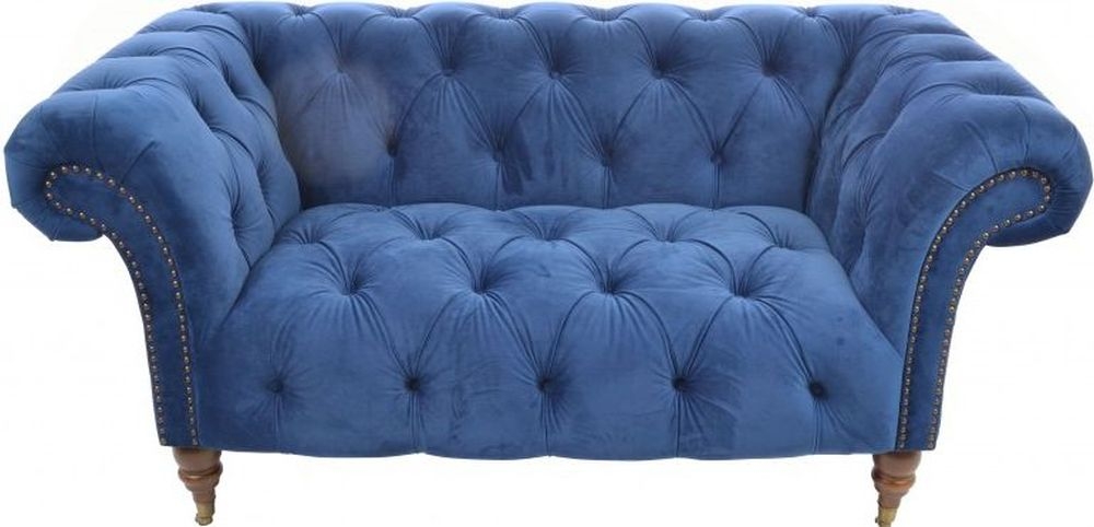 Ancient Mariner Ellie Chesterfield Navy Velvet 2 Seater Sofa