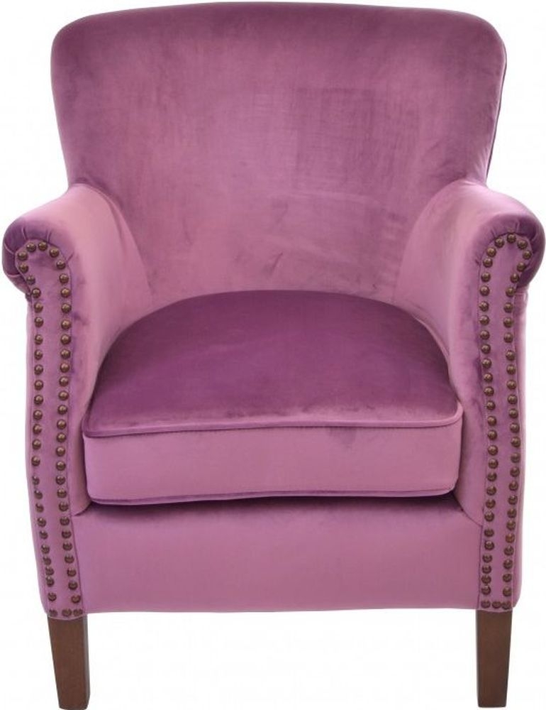 Product photograph of Ancient Mariner Plum Velvet Armchair from Choice Furniture Superstore