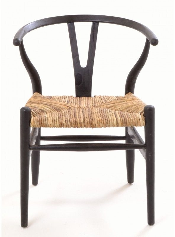 Ancient Mariner Shoreditch Black Dining Chair With Rush Seat Sold In Pairs