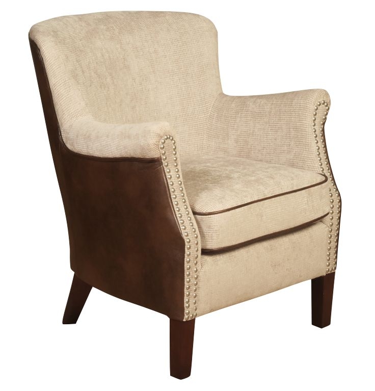 Harlow Tan And Beige Fusion Fabric Armchair