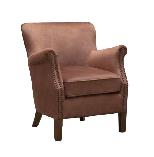 Harlow Copper Velvet Vintage Fabric Armchair