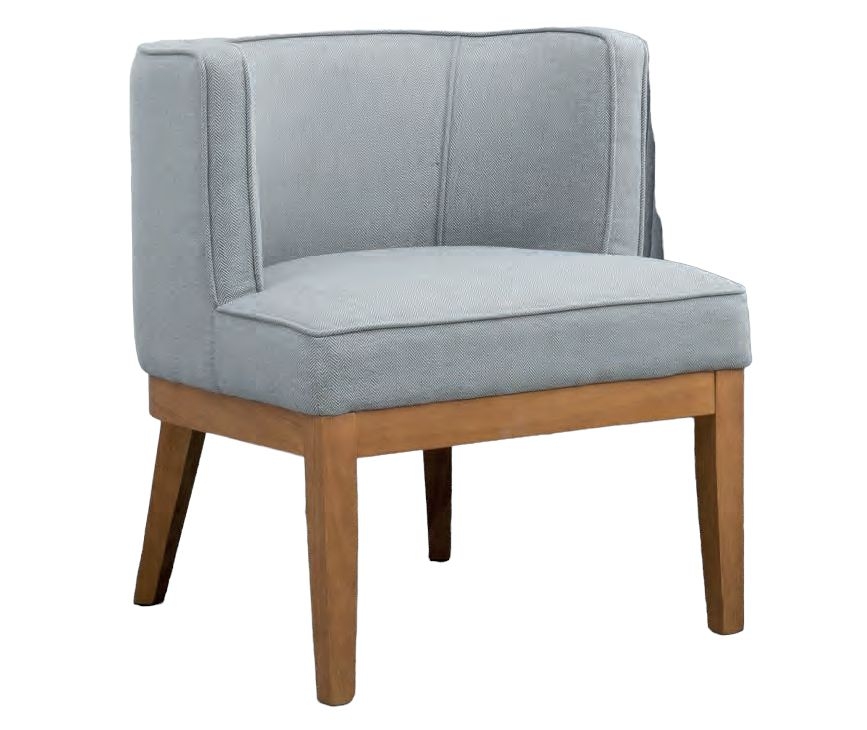 Lucille Herringbone Grey Fabric Armchair