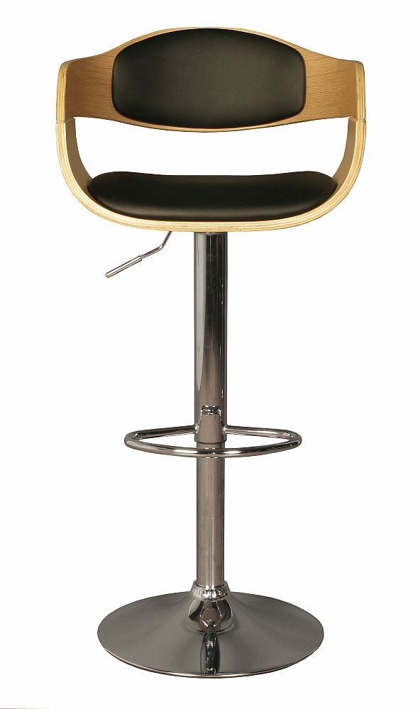 Anna Oak And Chrome Bar Stool Sold In Pairs