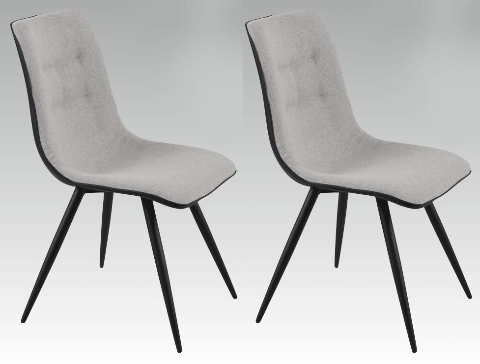 Cassino Faux Leather Grey Dining Chair Pair Clearance Fss13243