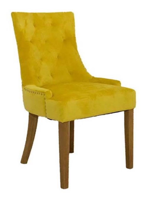 Lauren Ochre Velvet Dining Chair Sold In Pairs