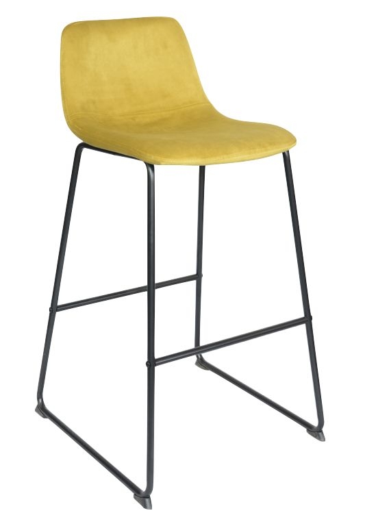 Emporia Ochre Velvet Fabric Bar Stool Sold In Pairs