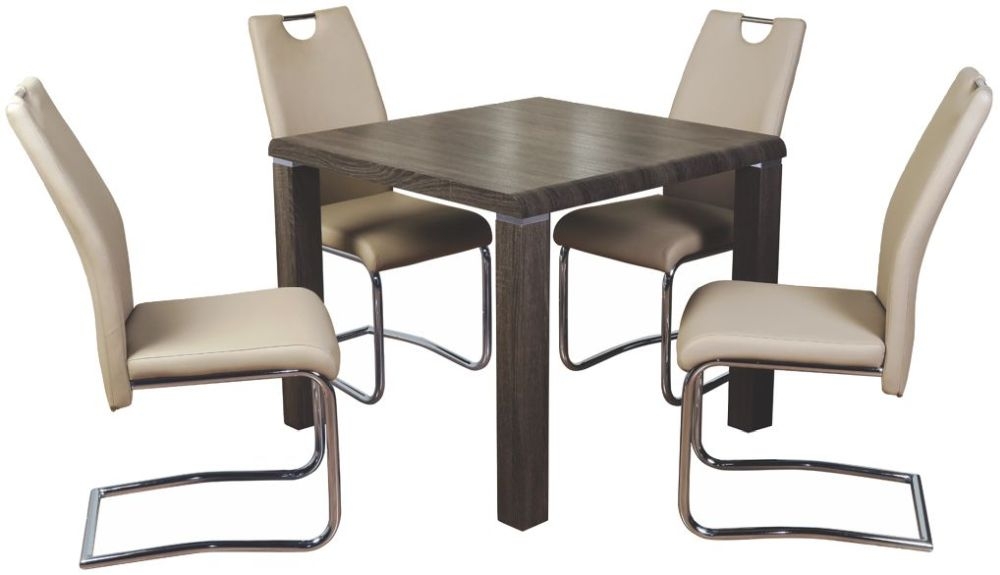 Encore 90cm Charcoal Square Dining Table