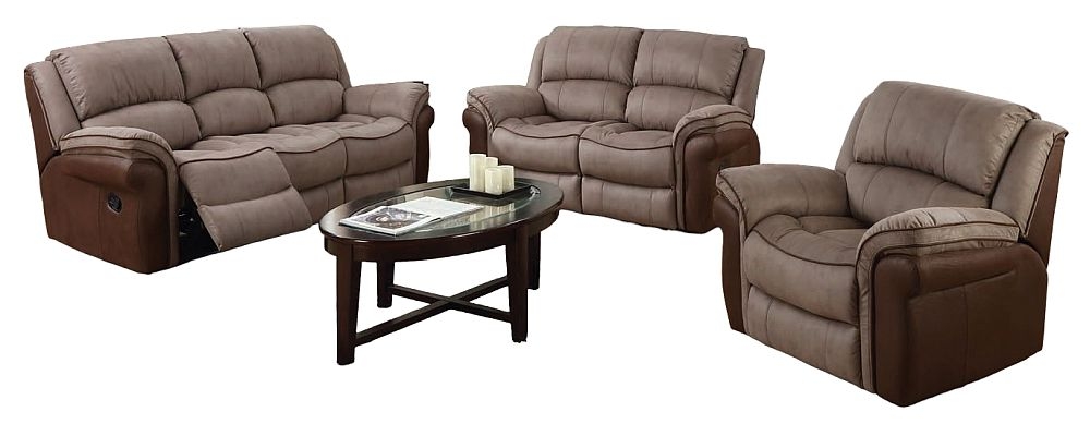 Farnham Fusion Taupe And Tan Recliner Sofa Suite