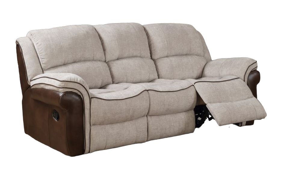 Farnham Fusion Mink And Tan 3 Seater Recliner Sofa
