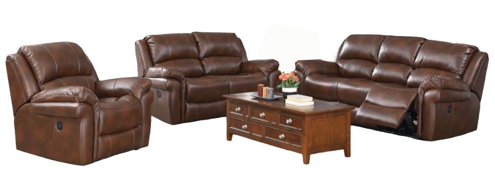 Farnham Tan Leather 311 Electric Recliner Sofa Suite