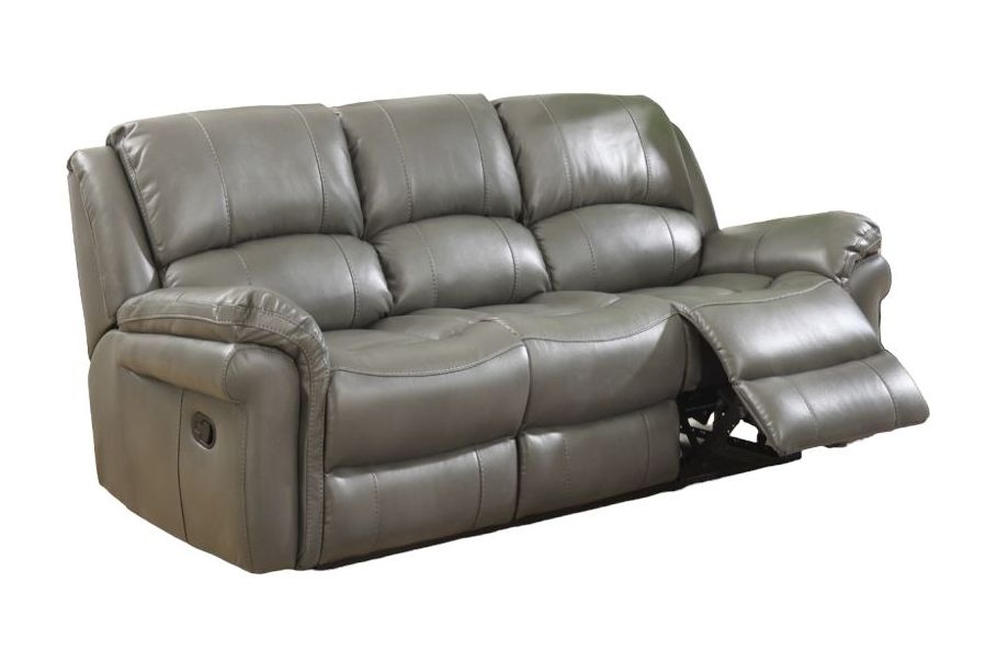 Farnham Grey Leather 3 Seater Recliner Sofa