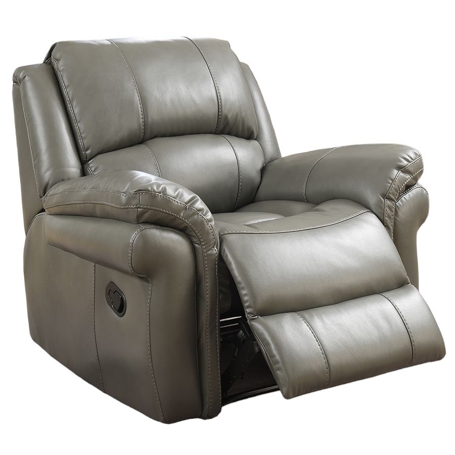 Farnham Grey Leather Recliner Armchair