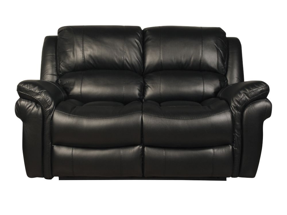 Farnham Black Leather 2 Seater Recliner Sofa