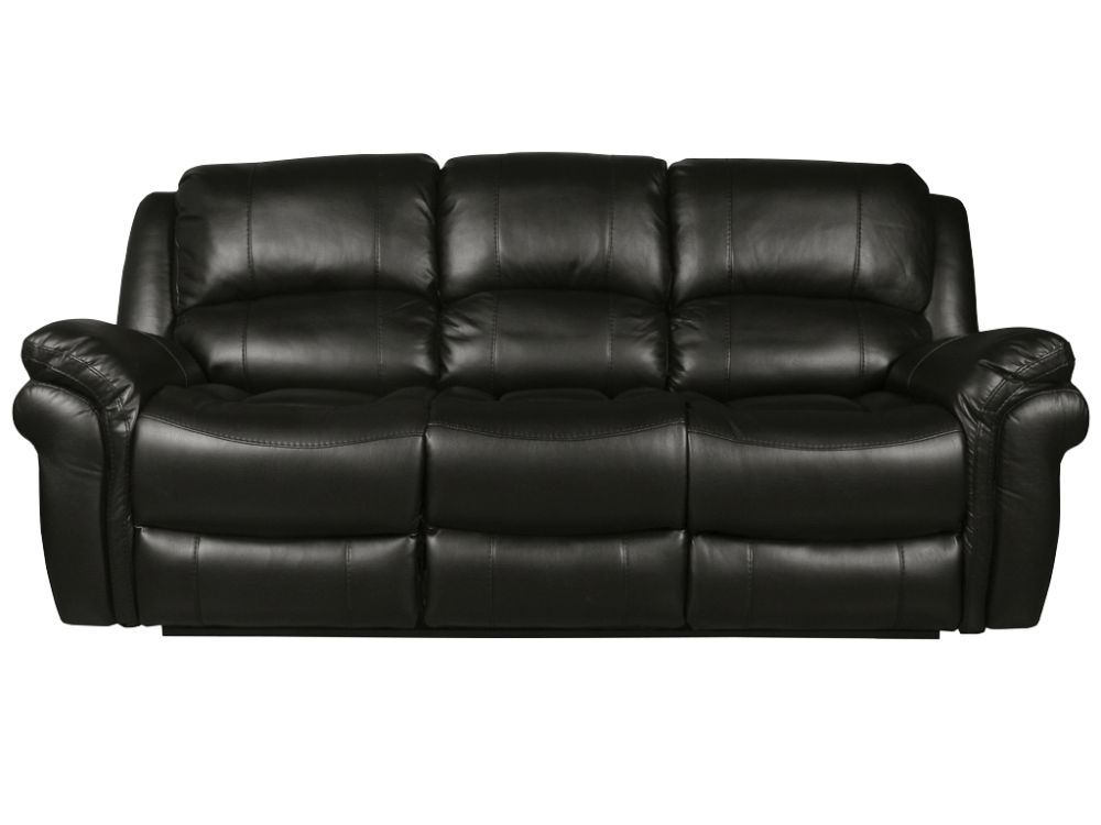 Farnham Black Leather 3 Seater Recliner Sofa