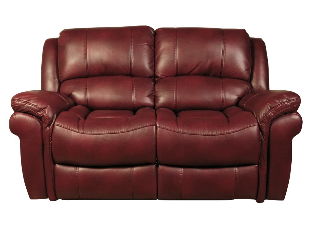 Farnham Burgundy Leather 2 Seater Recliner Sofa