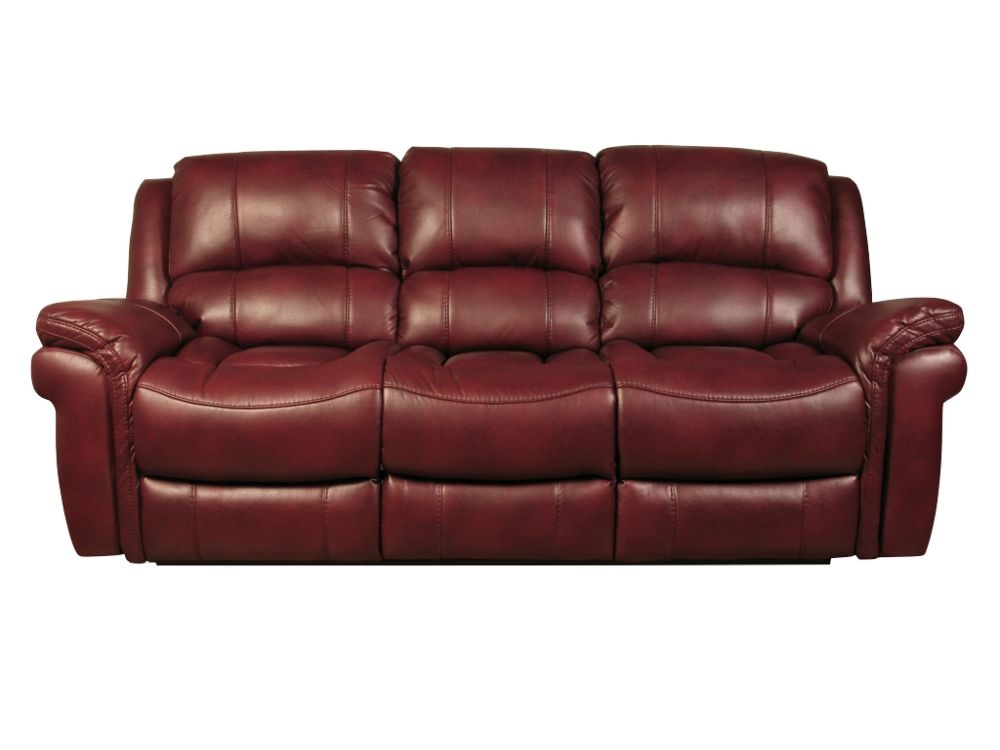 Farnham Burgundy Leather 3 Seater Recliner Sofa
