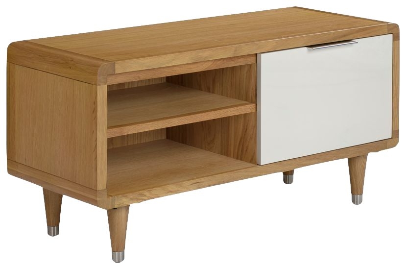 Girona Tv Unit Oak And Off White High Gloss