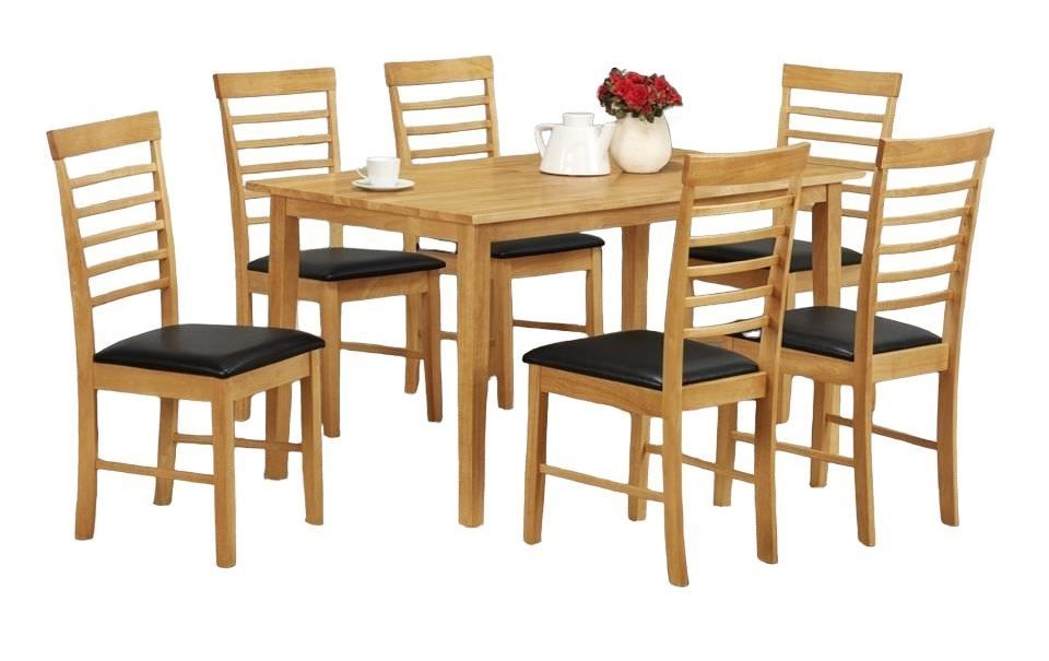 Hanover Light Oak 140cm Dining Table And 6 Chairs