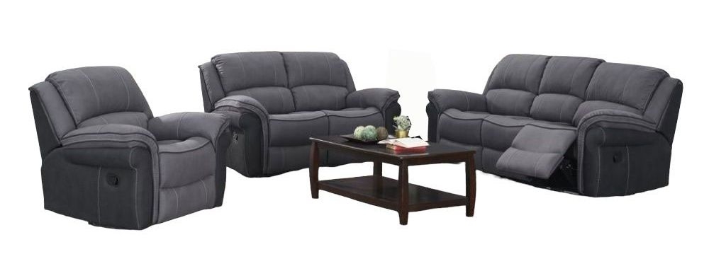 Kingston Grey Fusion Fabric Recliner Sofa Suite