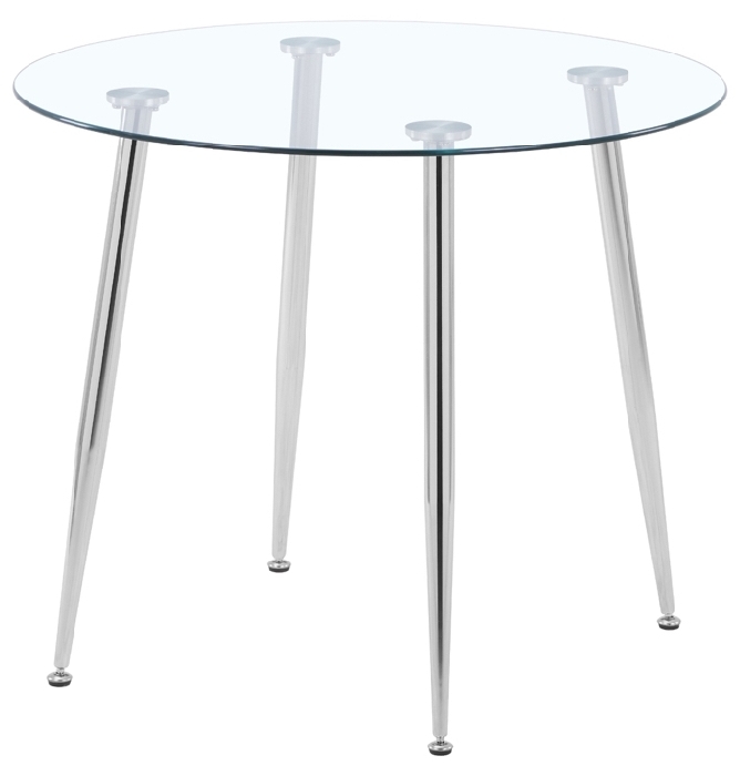 Nova 90cm Round Dining Table Glass And Chrome