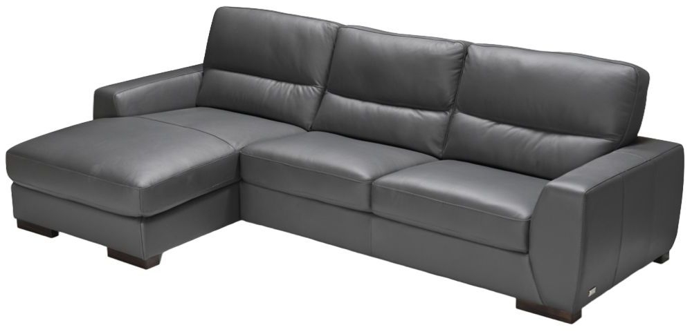 Nuova Grey Moon 3 Seater Sofa With Left Hand Facing Corner Chaise Leather