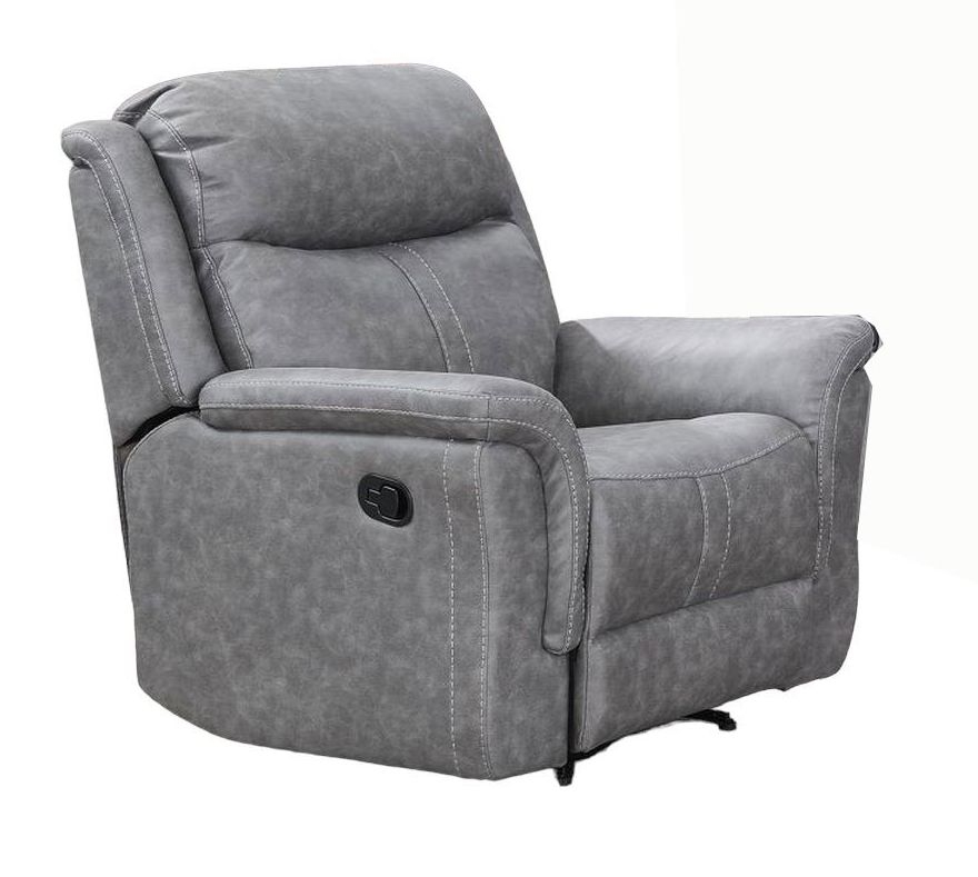 Product photograph of Portland Silver Grey Recliner Armchair from Choice Furniture Superstore