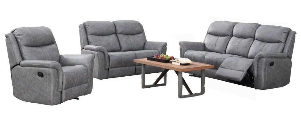 Portland Silver Grey Recliner Sofa